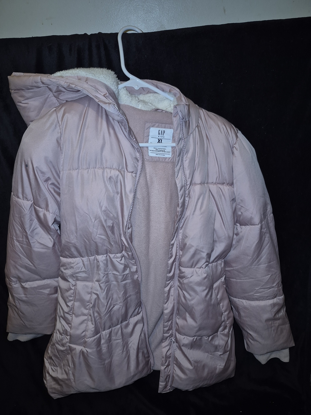 Gap Kids Light Pink Puffer Jacket with Hood